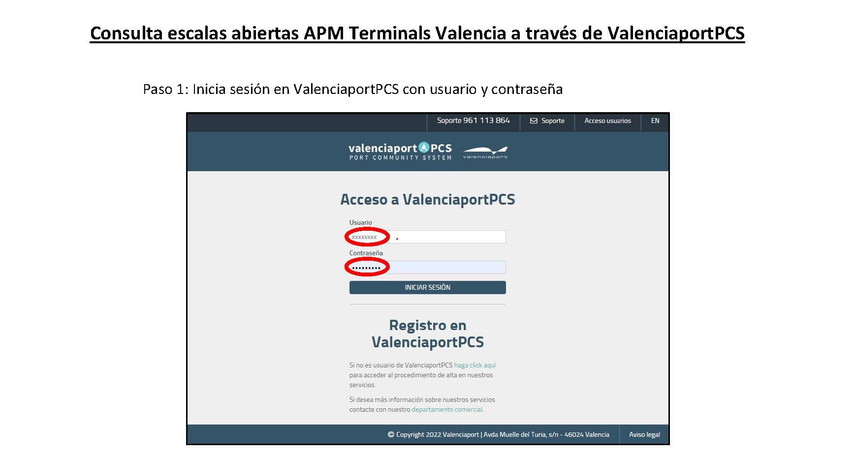 Información escalas abiertas en APM Terminals Valencia