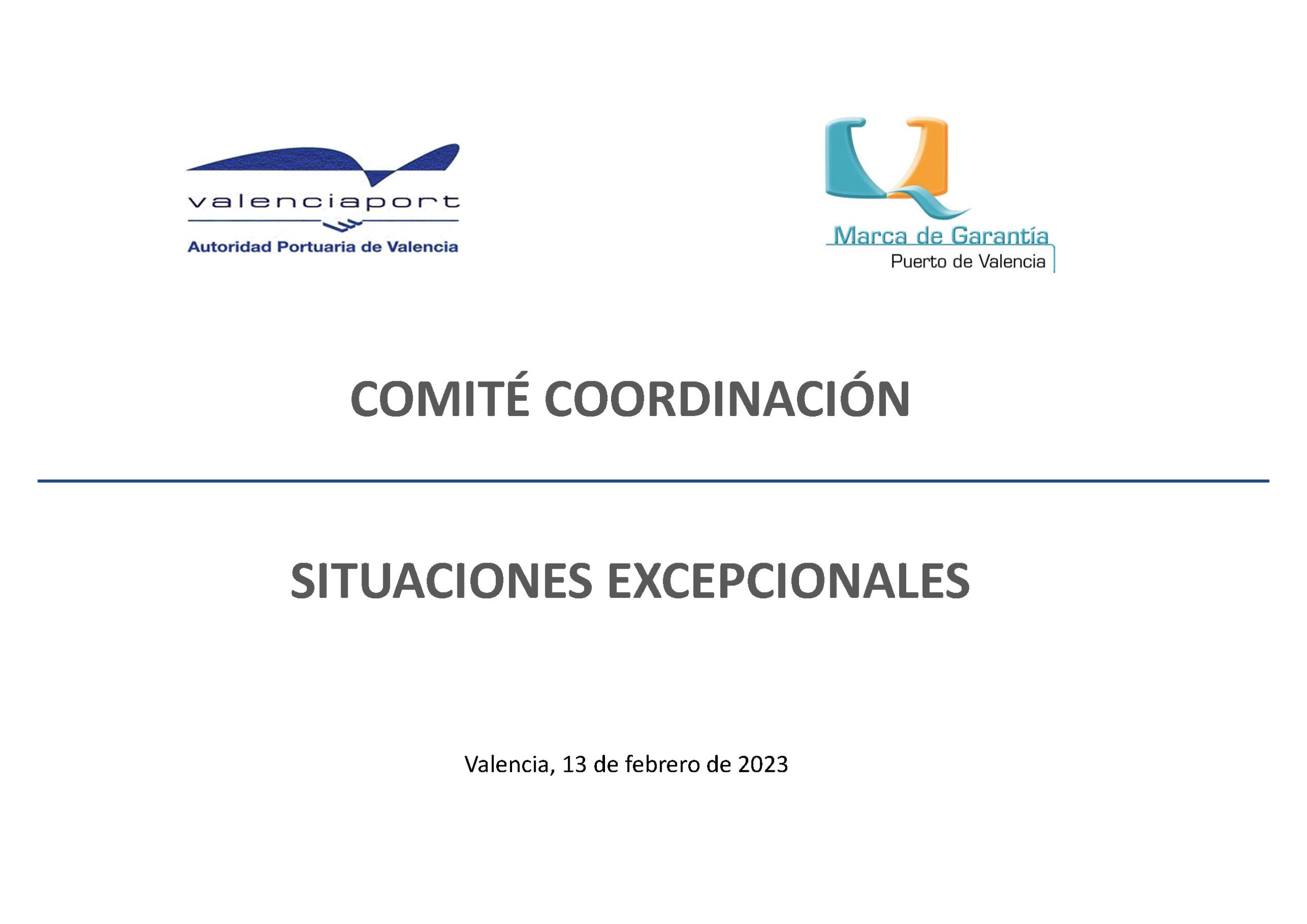 Comité de Coordinación de Situaciones Excepcionales del Puerto de Valencia